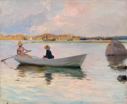 Tyttöjä veneessä, by Albert Edelfelt