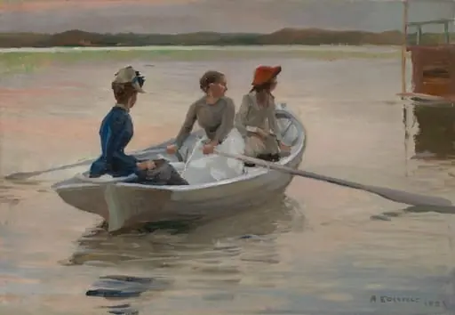 Tyttöjä veneessä (Kesä saaristossa), by Albert Edelfelt
