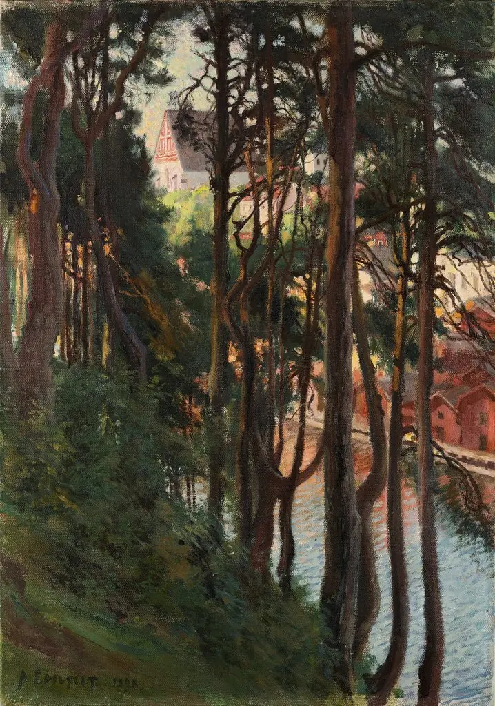 View of Porvoo from Nasinmaki, by Albert Edelfelt
