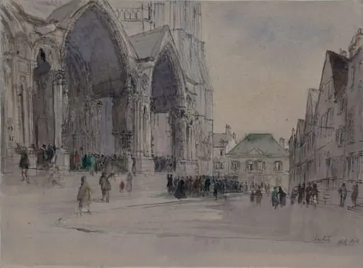 Chartres Cathedral, North Portico, by Albert Edward Richardson