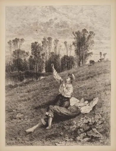 Untitled (Boys Flying a Kite), by Albert Fitch Bellows