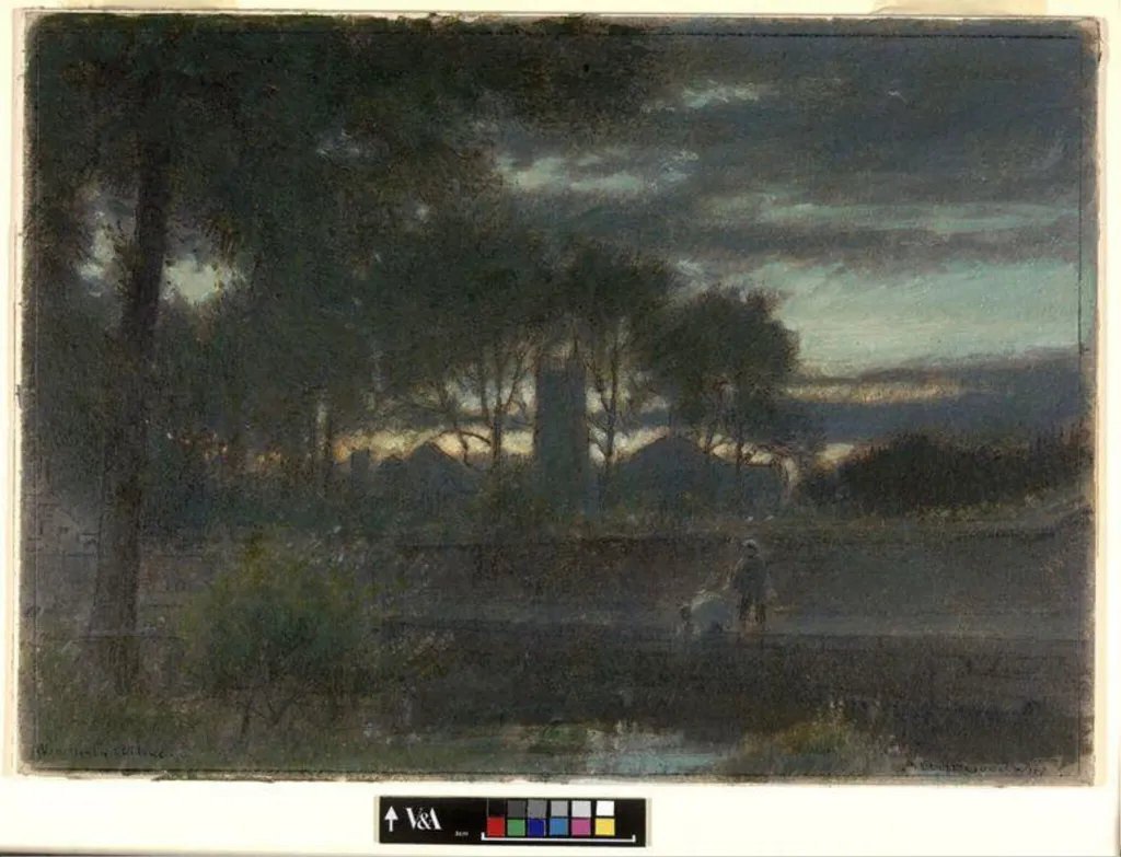 Winchester College, by Albert Goodwin, watercolor, 1860