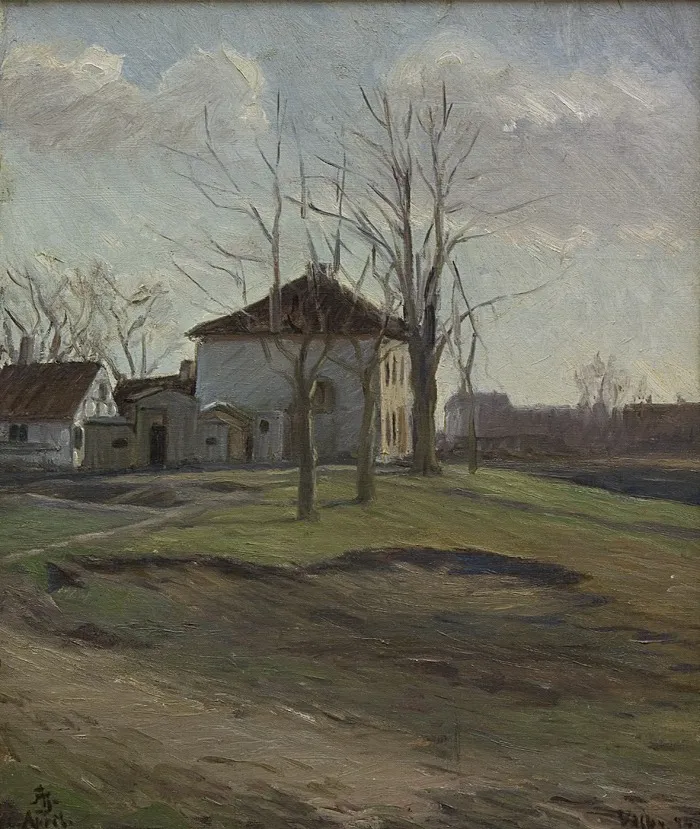 A Farm in Valby, near Copenhagen, by Albert Gottschalk, oil, 1898