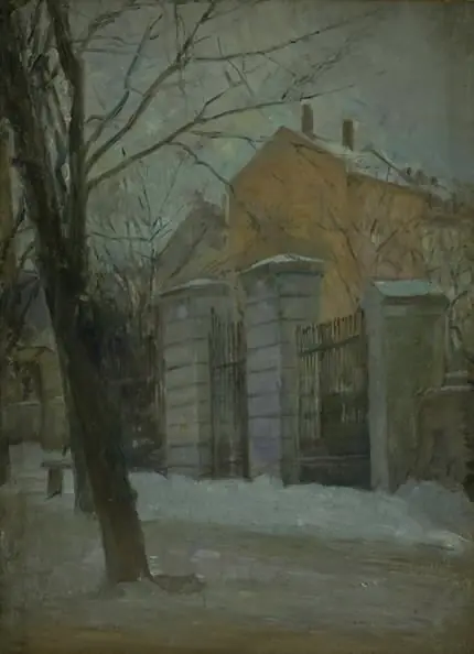 The Gate of Assistens Cemetry in Copenhagen. Winter, by Albert Gottschalk