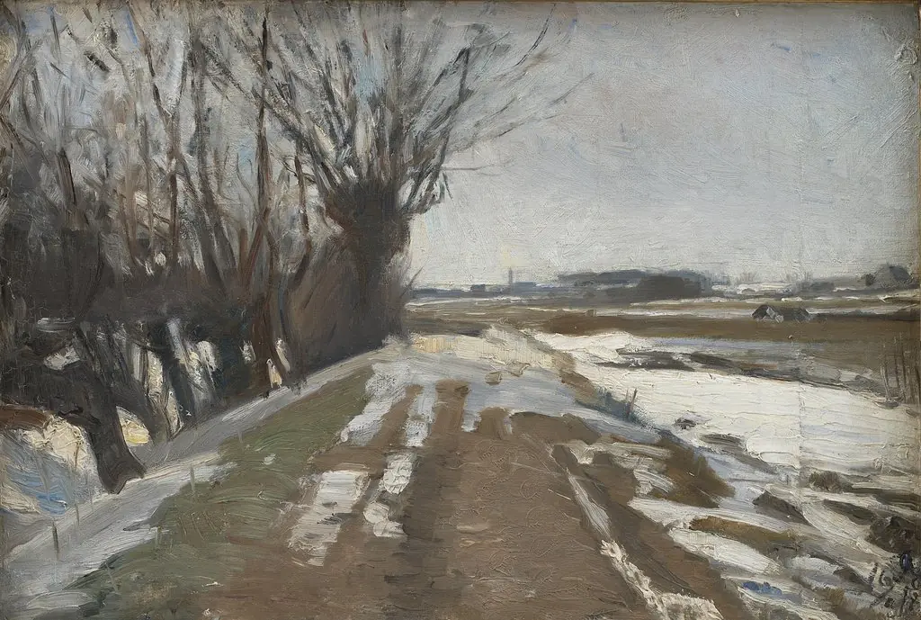 Winter Landscape. Utterslev near Copenhagen, by Albert Gottschalk