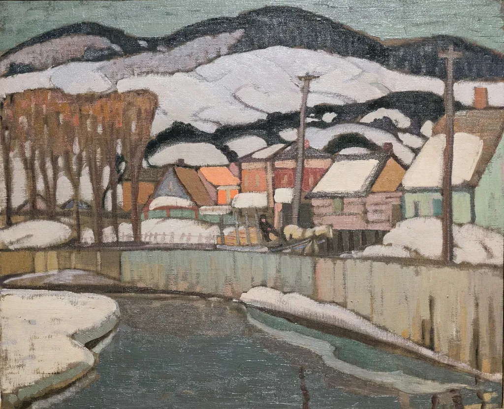 Winter, Baie-Saint-Paul, by Albert H. Robinson, oil, 1923
