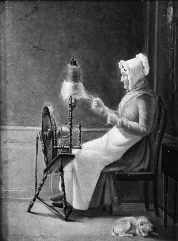 Kunstnerens moder ved spinderokken, by Albert Küchler