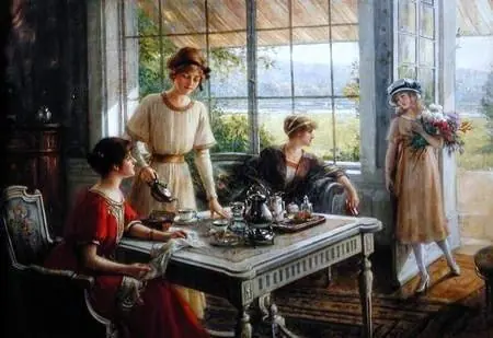 Femmes prenant le thé, by Albert Lynch