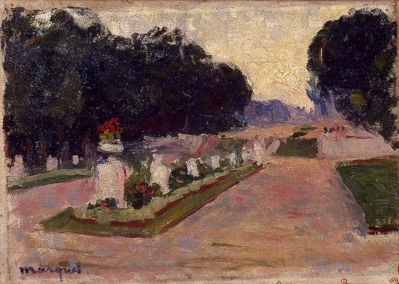 An Alley in the Jardin du Luxembourg, by Albert Marquet, oil, 1901