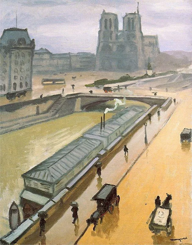 Rainy Day. Notre Dame de Paris, by Albert Marquet, oil, 1910