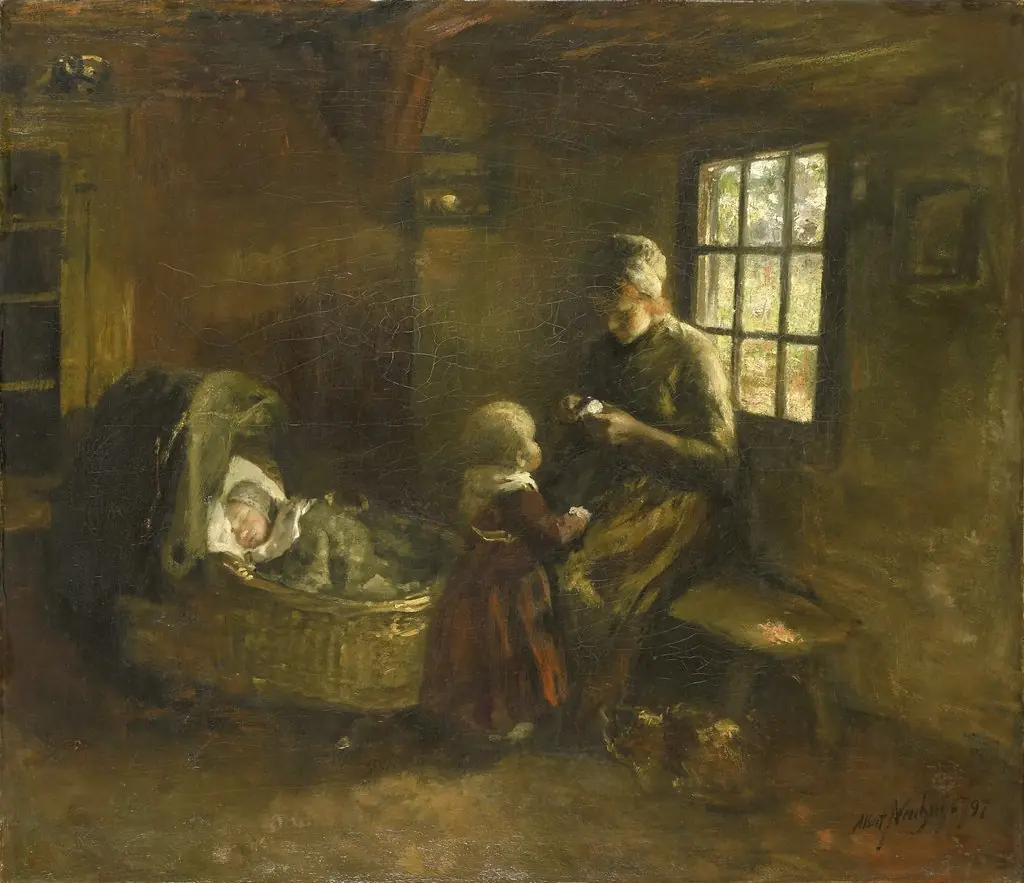 'Bij de wieg', by Albert Neuhuys
