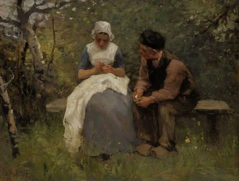 The Old, Old Story, by Albert Neuhuys, oil, 1892