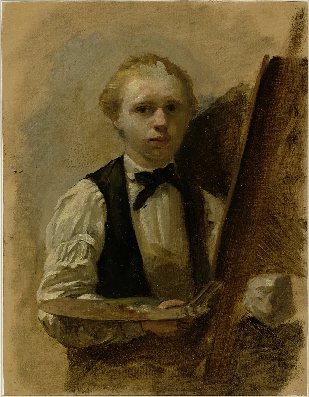 Zelfportret voor de ezel, by Albert Neuhuys, oil, 1900