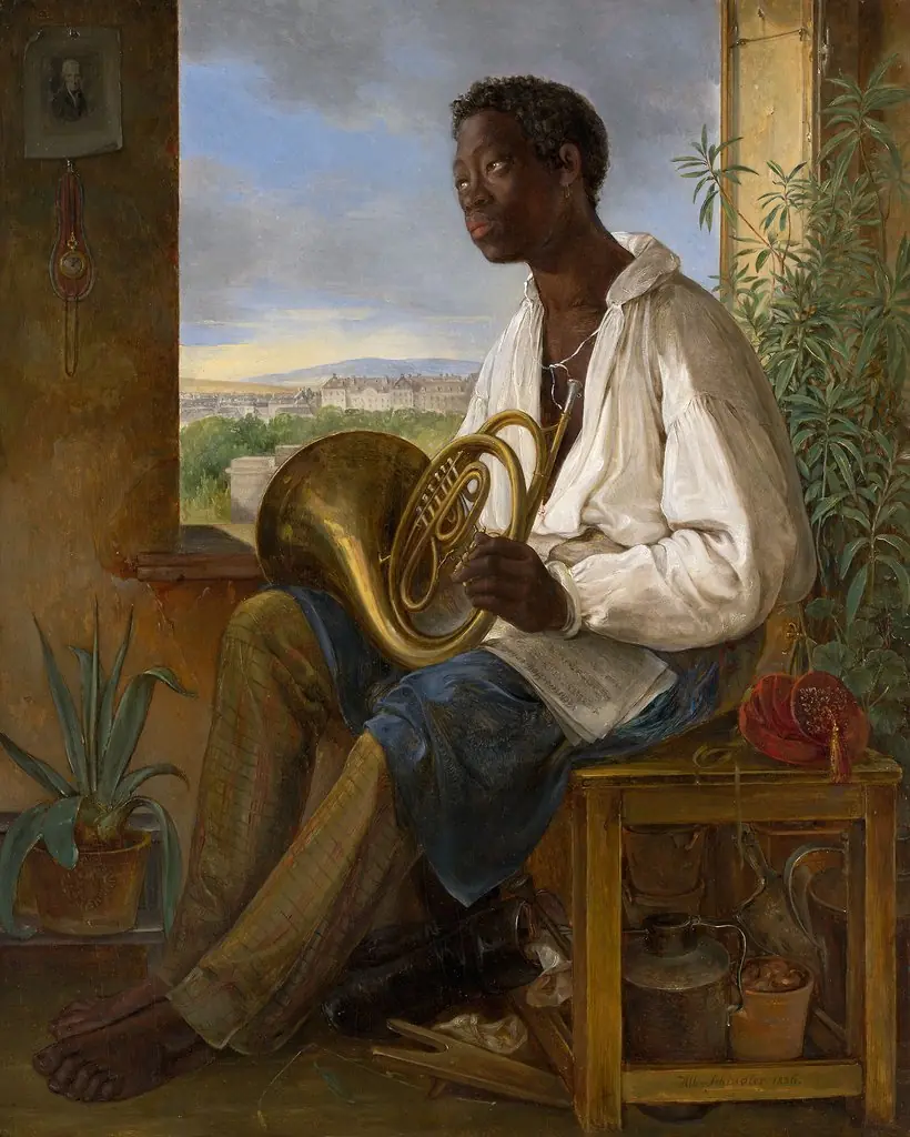 Portrait of a Gardener and Horn Player in the Household of the Emperor Francis I, by Albert Schindler