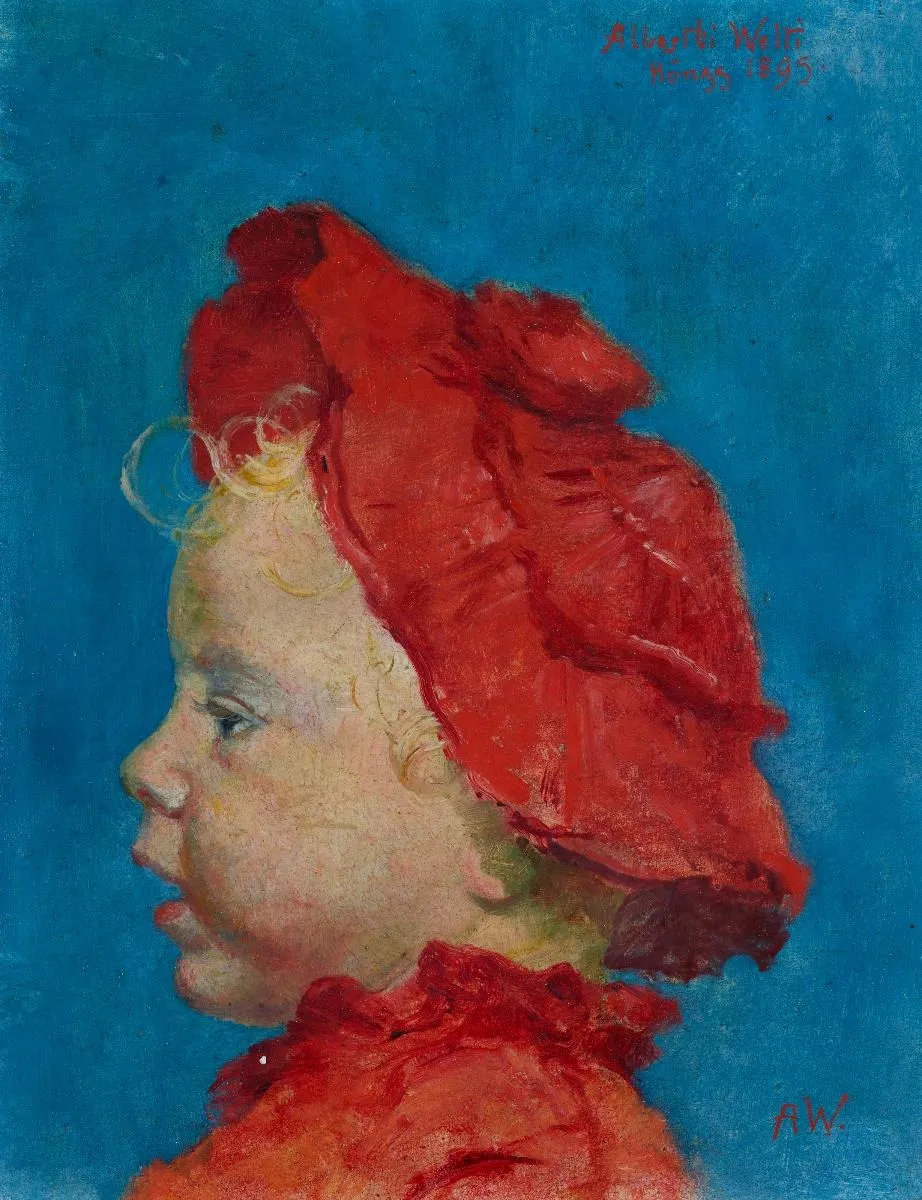 Albertli, vor blauem Grund, by Albert Welti, unspecified, 1898
