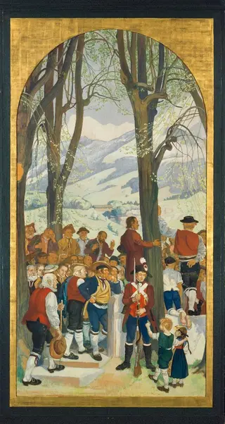 Obwaldner Landsgemeinde [zweites Bild, Mitte links], by Albert Welti