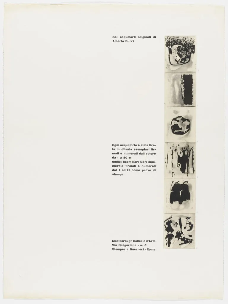 Untitled, by Alberto Burri, ink, 1968