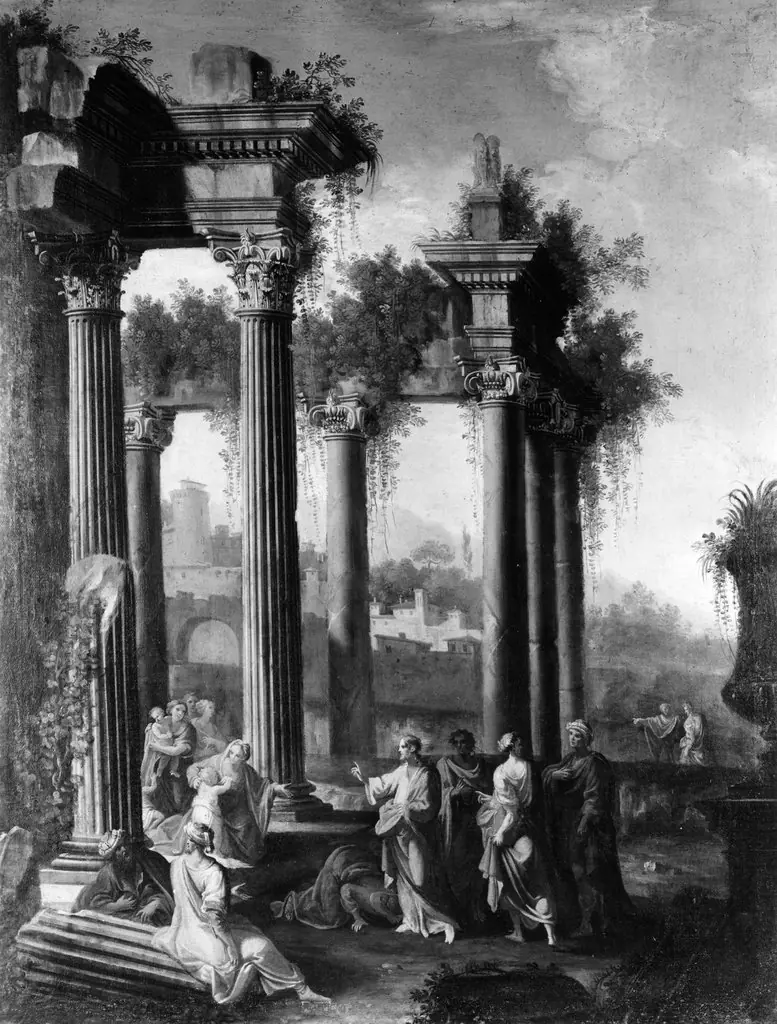 Christ Blessing Little Children among Classical Ruins, by Alberto Carlieri