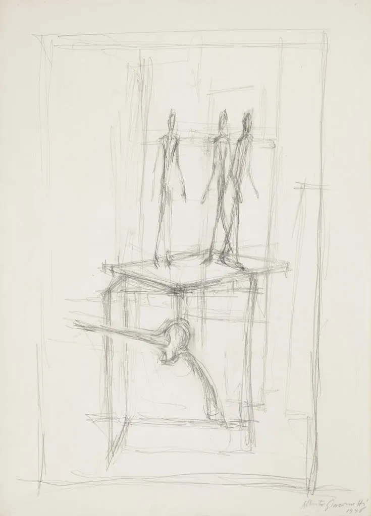 Untitled, by Alberto Giacometti, graphite, 1948