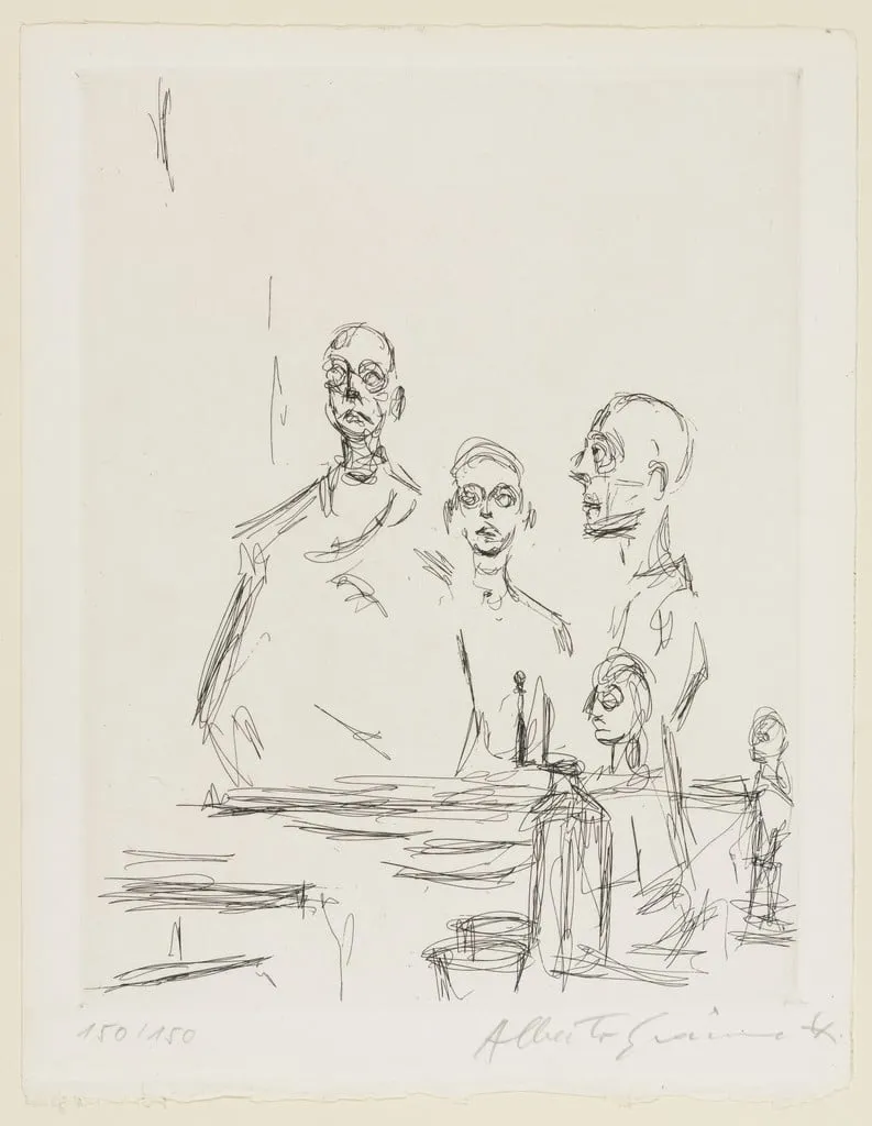 Untitled, by Alberto Giacometti, ink, 1964