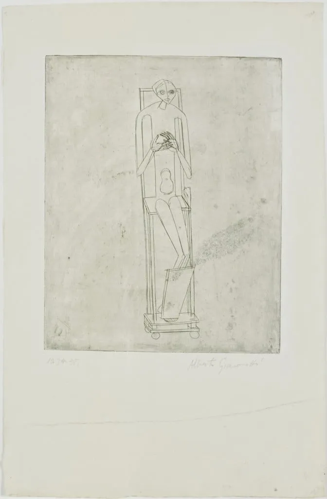 Untitled, by Alberto Giacometti, ink, 1934
