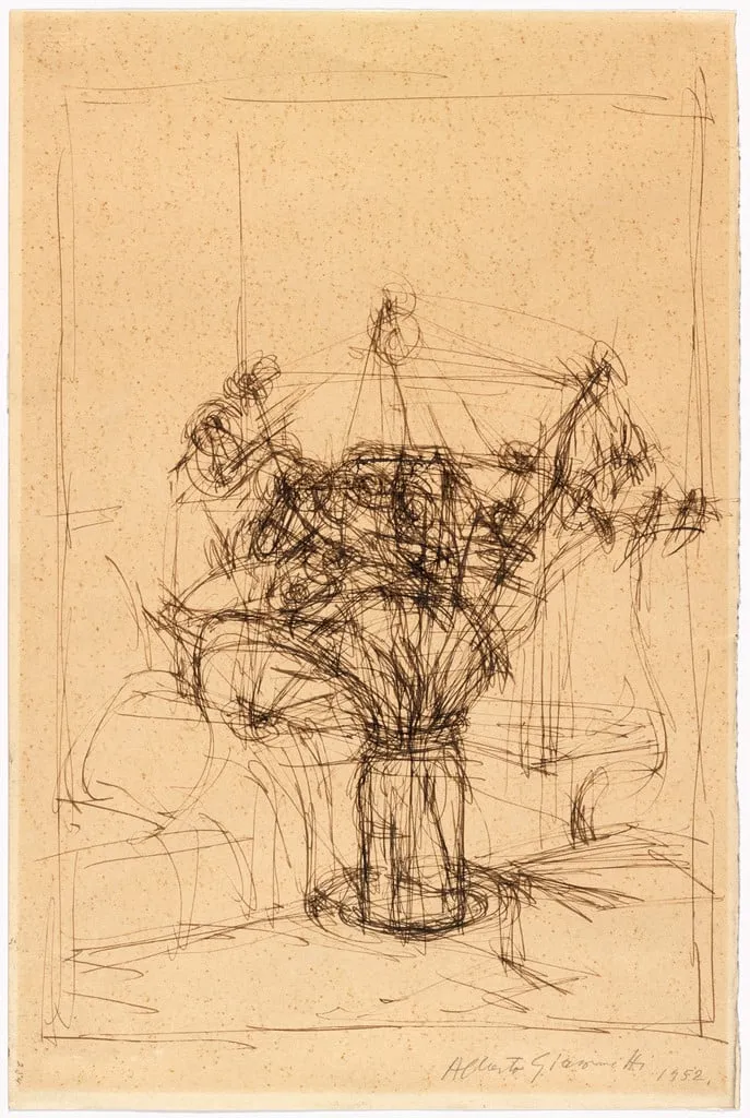 Untitled, by Alberto Giacometti, ink, 1952