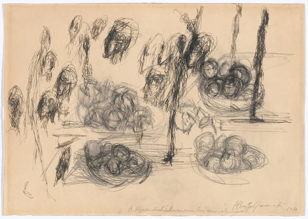 Untitled, by Alberto Giacometti, graphite, 1949