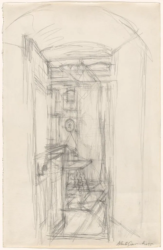 Untitled, by Alberto Giacometti, graphite, 1955