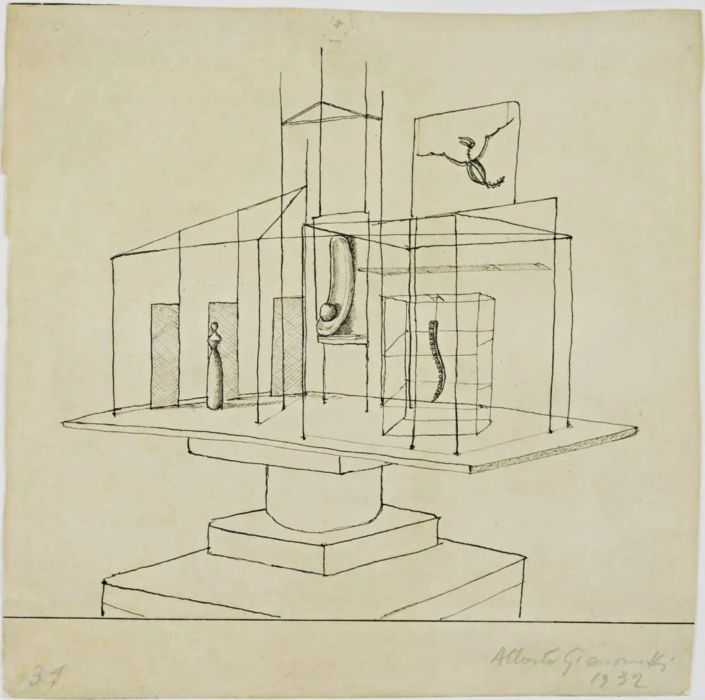 Untitled, by Alberto Giacometti, ink, 1932