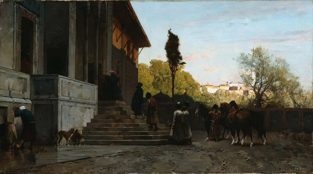 Courtyard in Constantinople, by Alberto Pasini