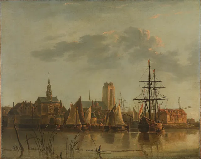 View of Dordrecht at sunset