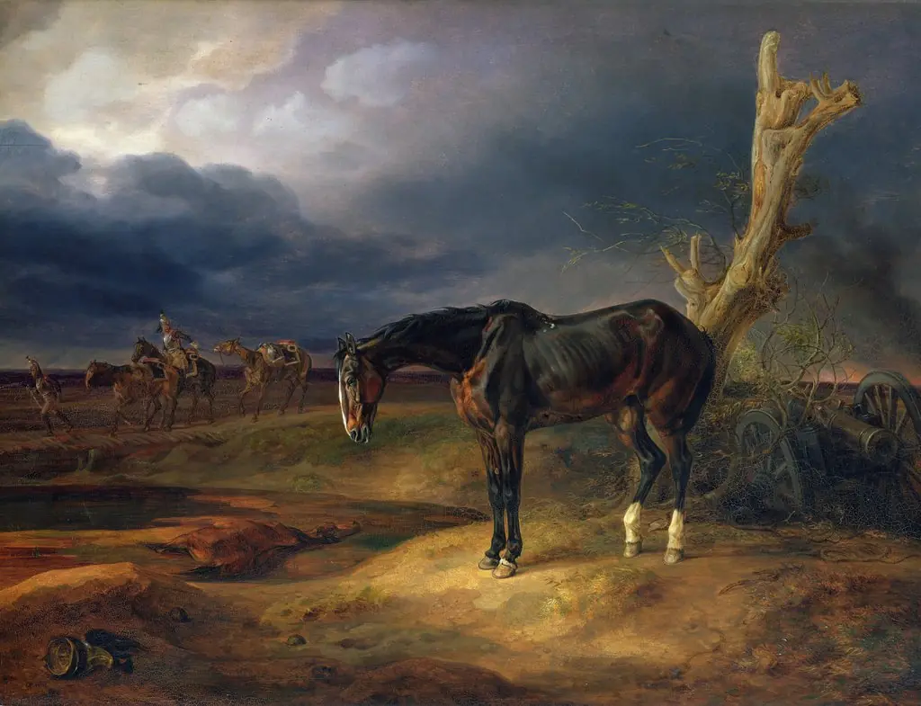 Ownerless Horse on the Battlefield at Moshaisk in 1812, by Albrecht Adam