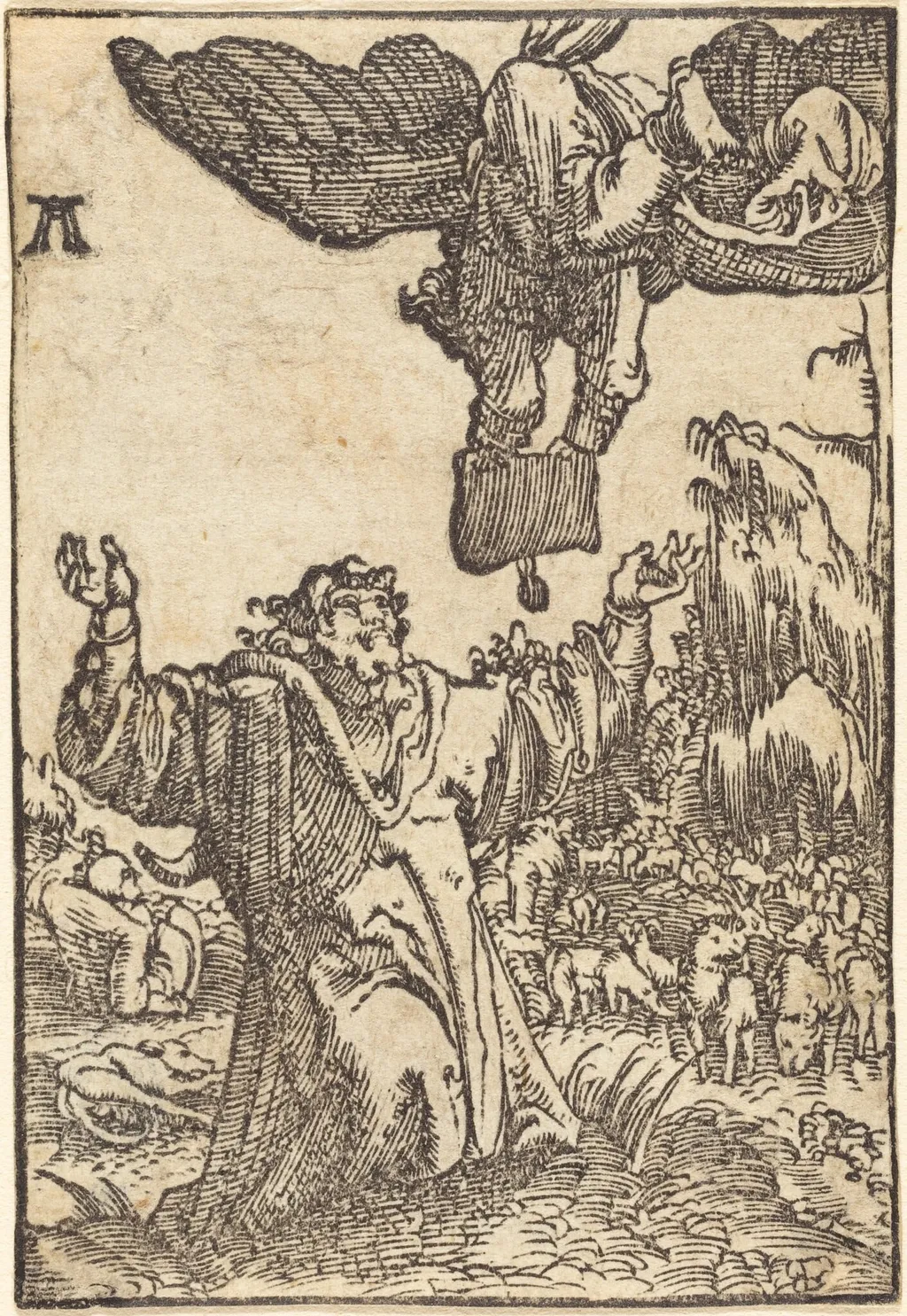 Annunciation to Joachim, by Albrecht Altdorfer, ink, 1513