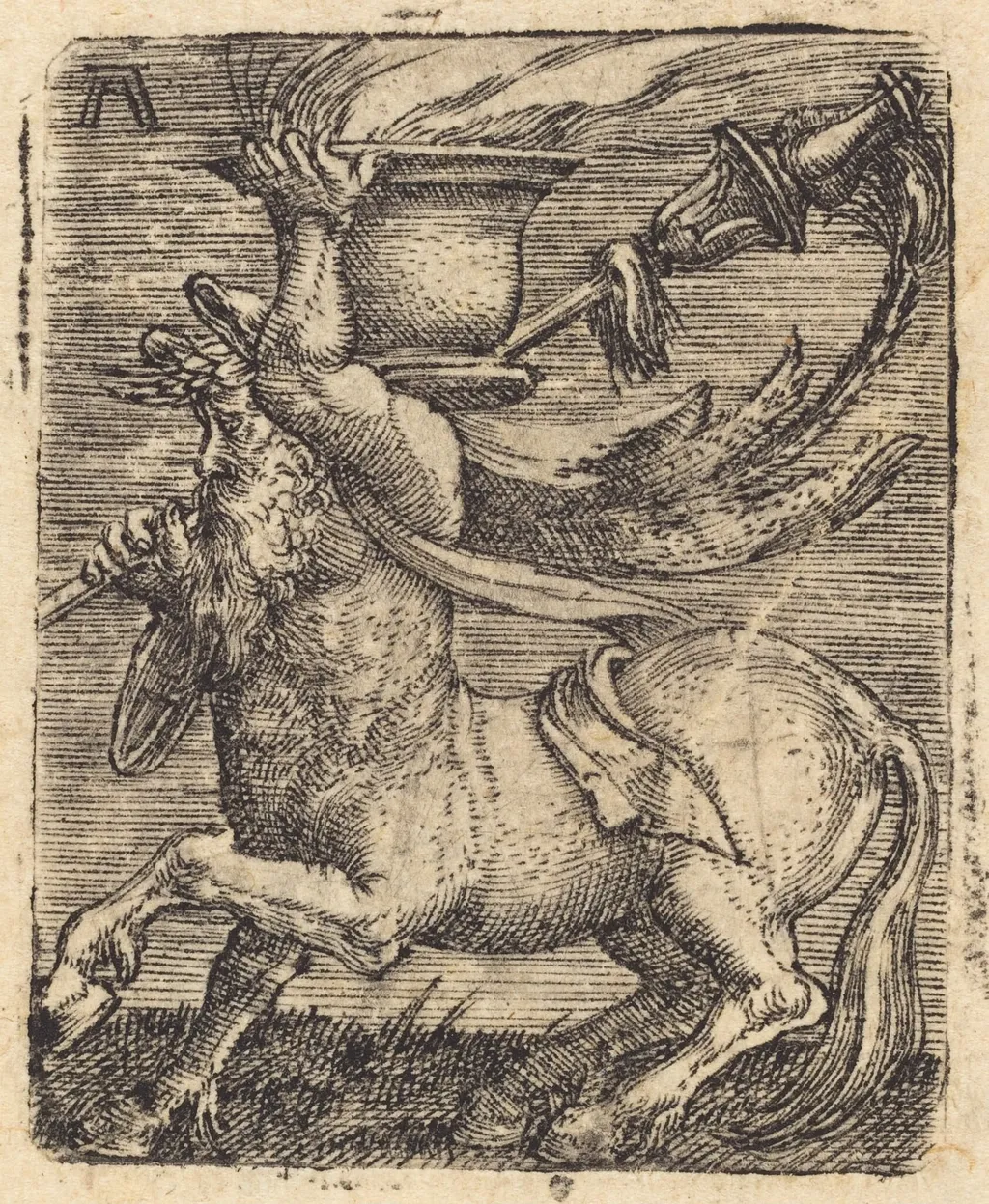 Centaur with a Vase, by Albrecht Altdorfer, ink, 1520