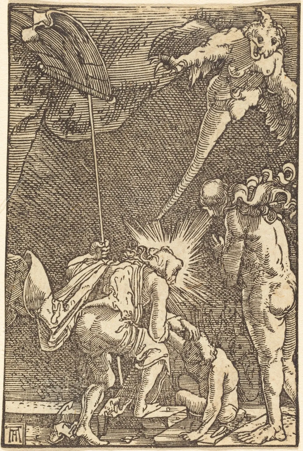 Christ Descending into Hell, by Albrecht Altdorfer, ink, 1513