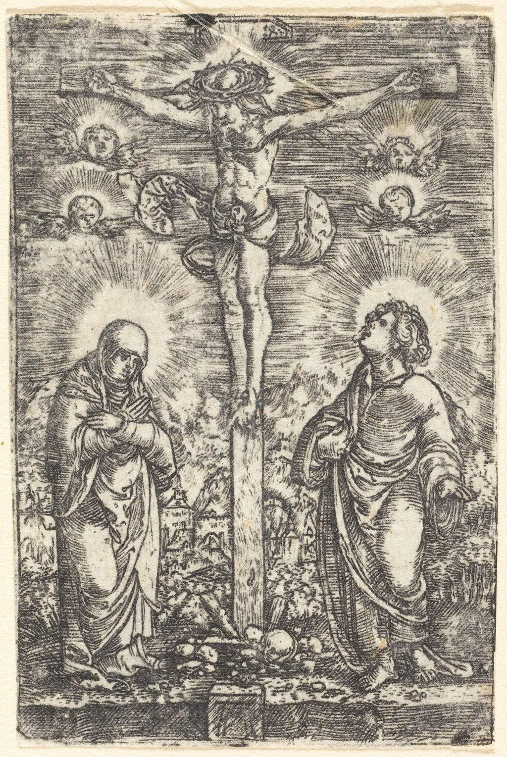 Christ on the Cross, by Albrecht Altdorfer, ink, 1515