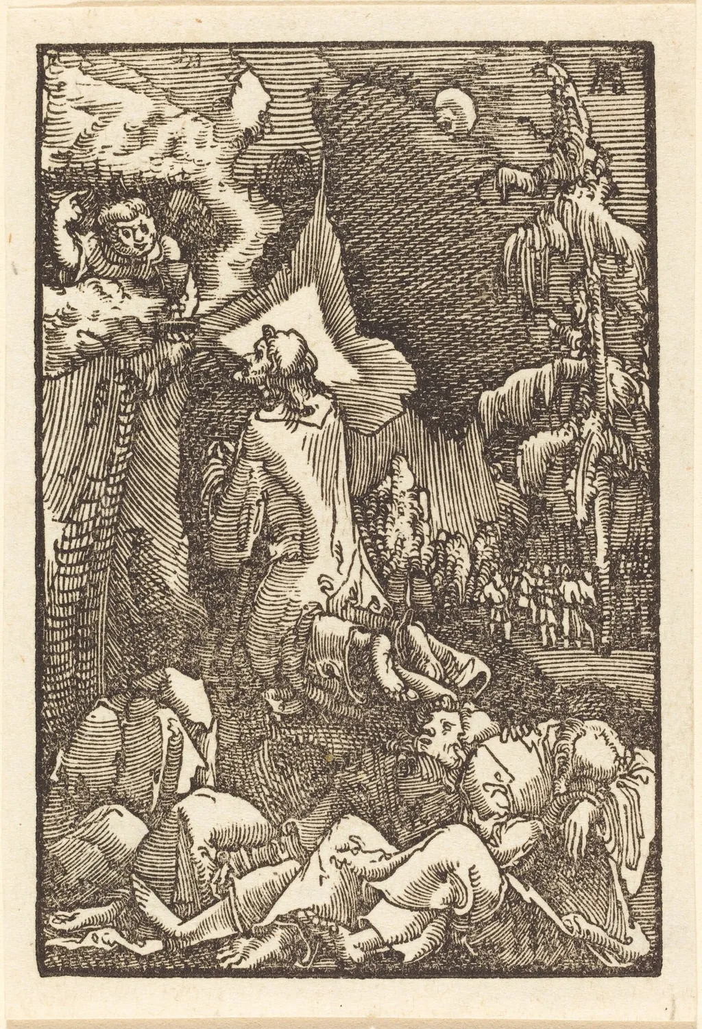 Christ on the Mount of Olives, by Albrecht Altdorfer, ink, 1513