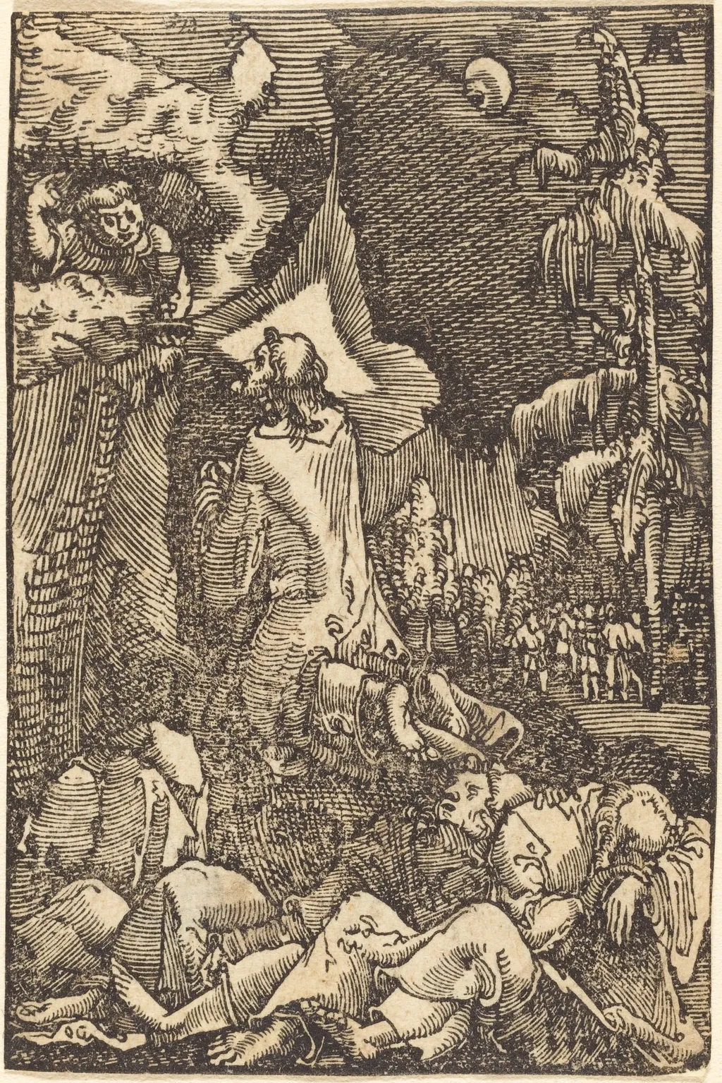 Christ on the Mount of Olives, by Albrecht Altdorfer, ink, 1513