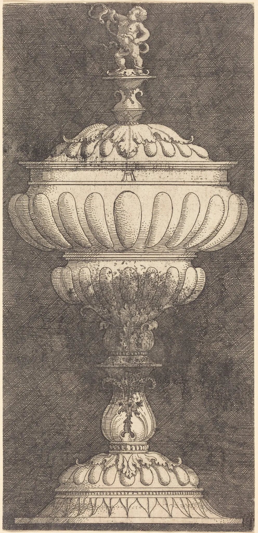Covered Goblet with Young Hercules, by Albrecht Altdorfer, ink, 1522