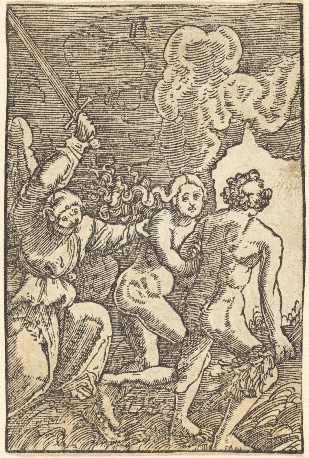 Expulsion from Paradise, by Albrecht Altdorfer, ink, 1513