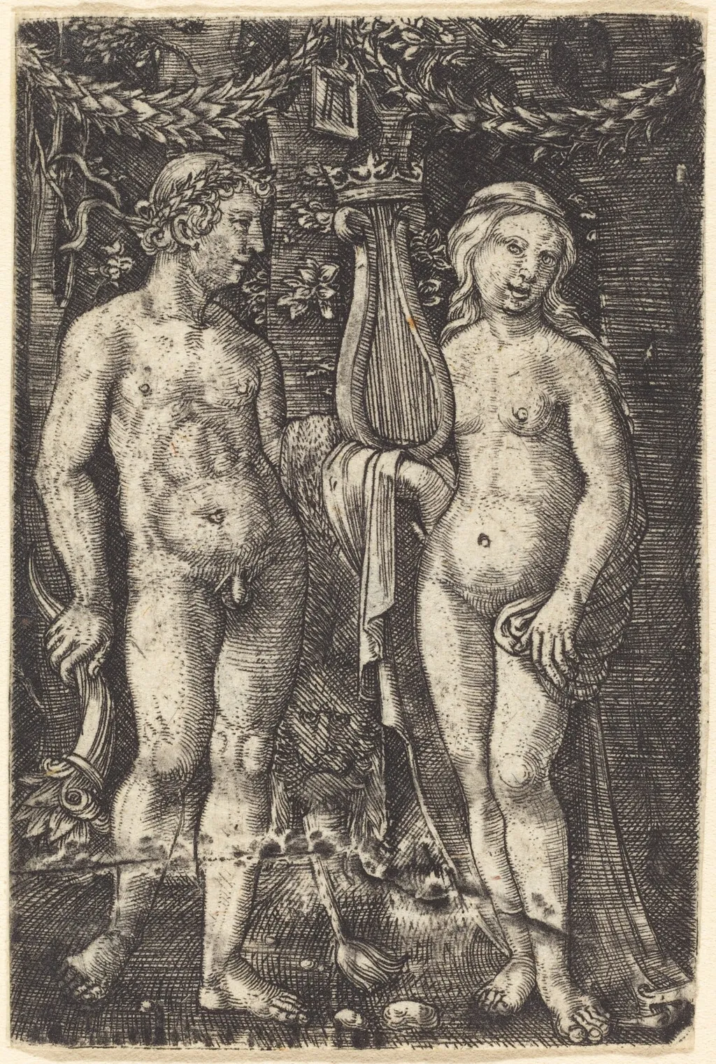 Hercules and a Muse, by Albrecht Altdorfer, ink, 1522