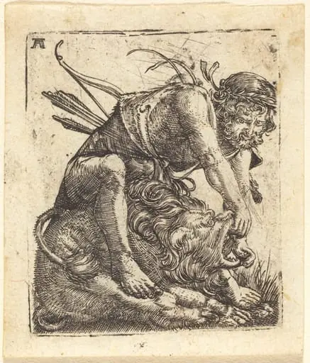 Hercules Overcoming the Nemean Lion, by Albrecht Altdorfer