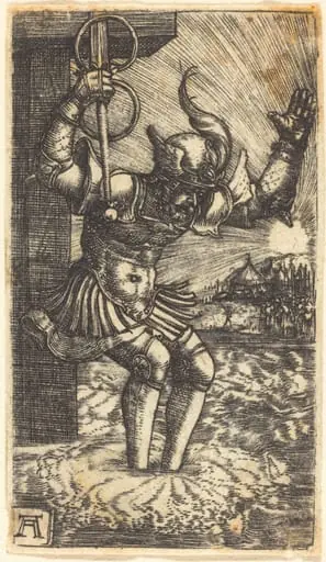 Horatius Cocles Leaping into the River Tiber, by Albrecht Altdorfer