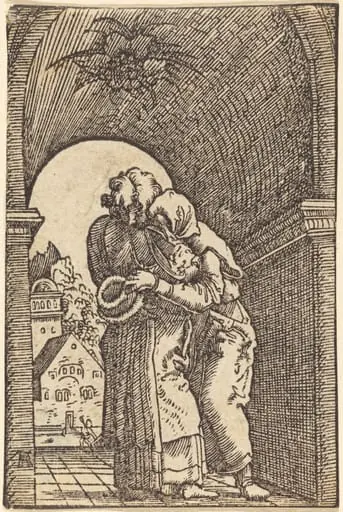 Joachim Embracing Anna, by Albrecht Altdorfer
