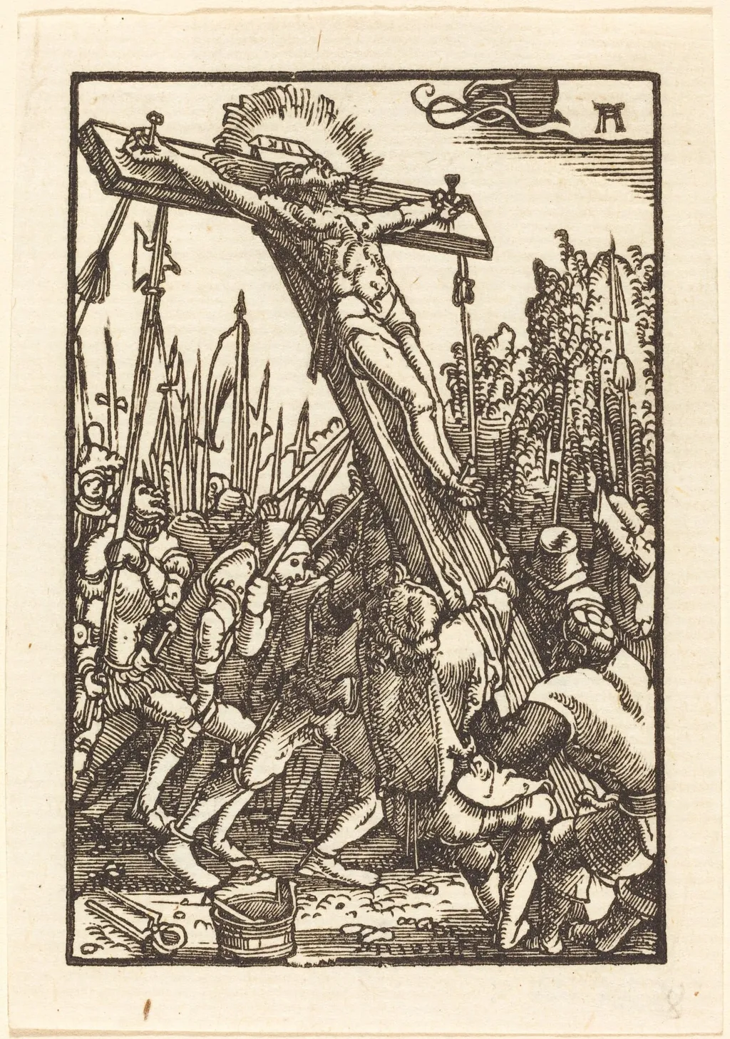 Raising of the Cross, by Albrecht Altdorfer, ink, 1513