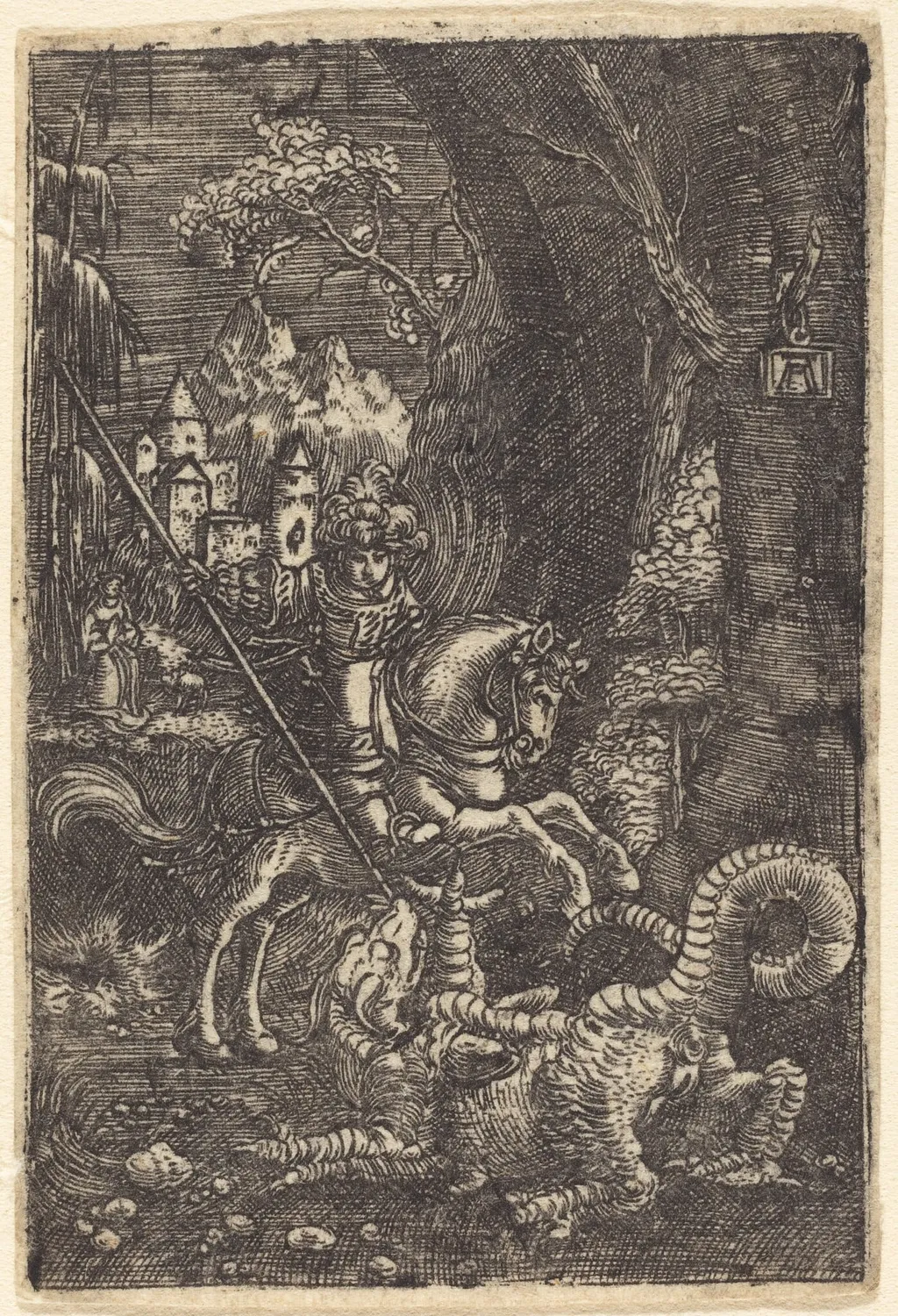 Saint George, by Albrecht Altdorfer, ink, 1516