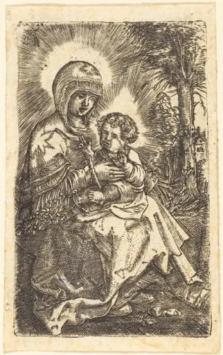 The Beautiful Virgin of Regensburg Seated in a Landscape, by Albrecht Altdorfer