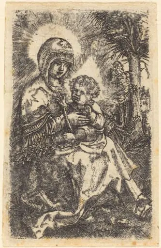 The Beautiful Virgin of Regensburg Seated in a Landscape, by Albrecht Altdorfer