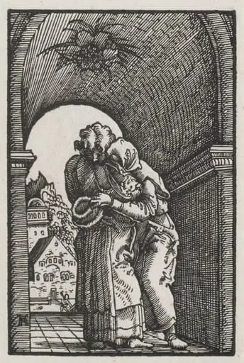 The Fall and Redemption of Man: The Embrace of Joachim and Anne at the Golden Gate, by Albrecht Altdorfer