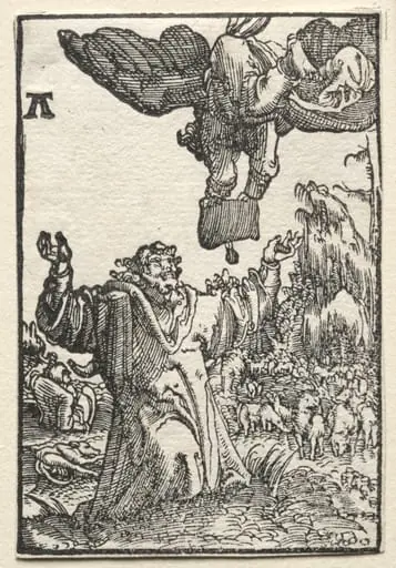 The Fall and Redemption of Man: The Message of the Angel to Joachim, by Albrecht Altdorfer